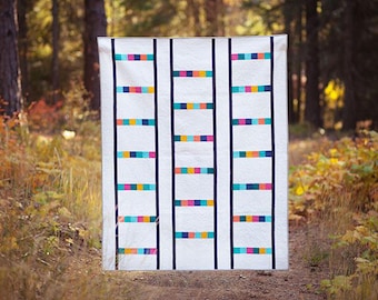 Up the Ladder | Digital Quilt Pattern | Modern Quilt Pattern | Scrap Friendly | Baby and Throw Sizes