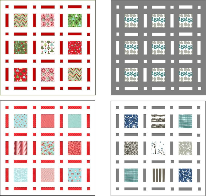 Broken Frames digital quilt pattern baby, lap, and twin sizes layer cake and charm pack friendly image 6