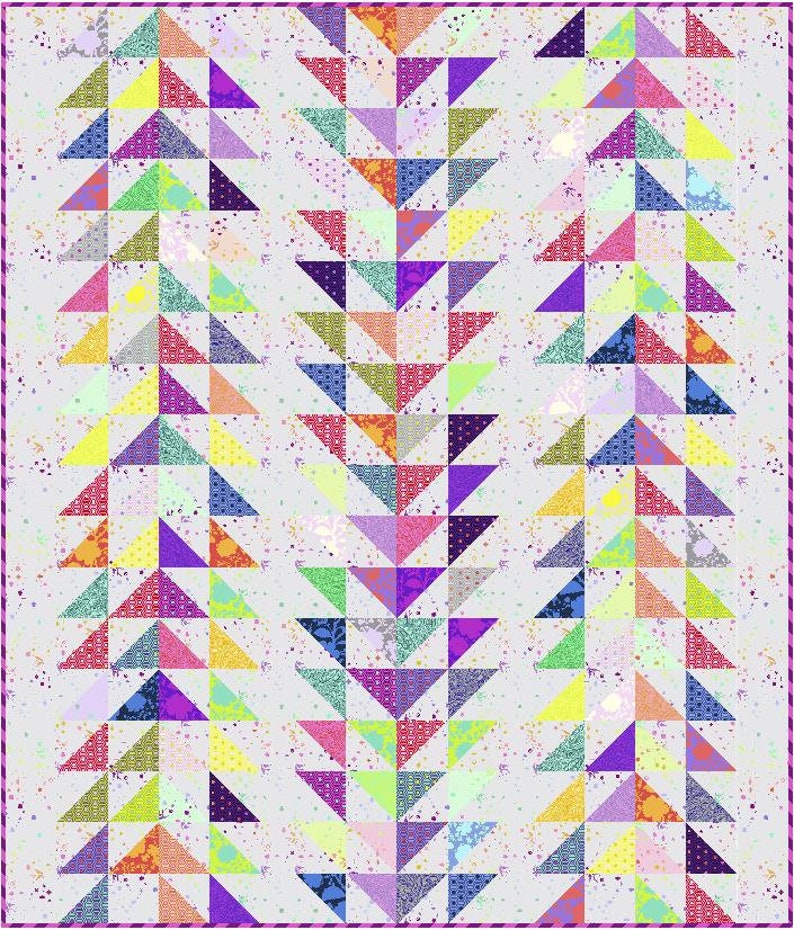 Chloe, digital quilt pattern in lap size. Charm pack and layer cake friendly design. image 10