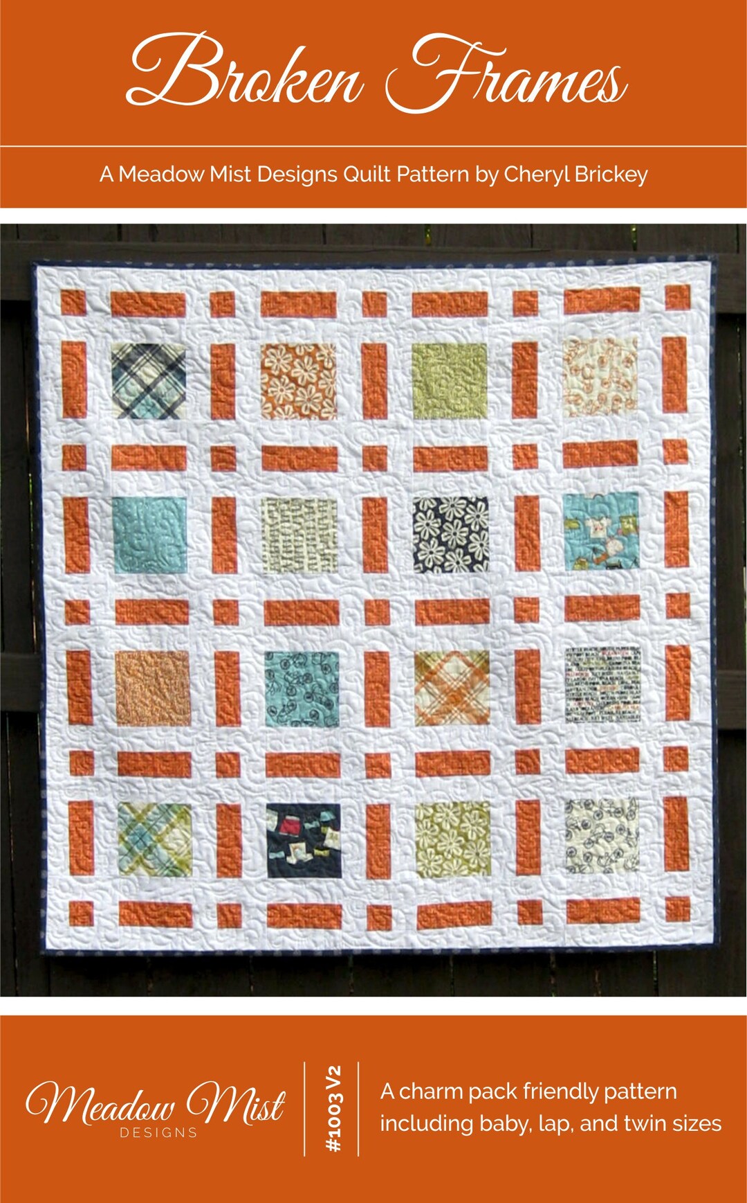 Broken Frames Digital Quilt Pattern Baby, Lap, and Twin Sizes Layer