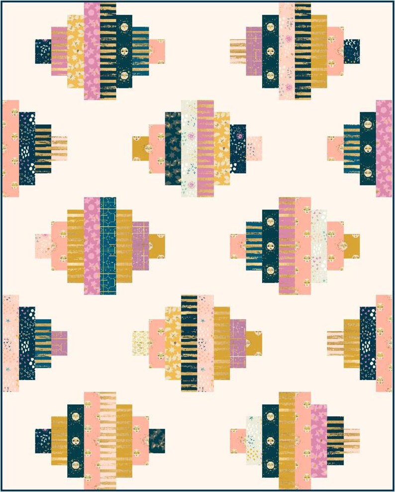 Jelly Lanterns digital quilt pattern a modern pattern lap, twin, and queen sizes image 7