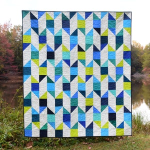 Board and Batten Quilt Pattern - Digital pdf - Pre-Cut Friendly, Charm Pack, Layer Cake, Fat Quarter - Baby, Throw, Twin, and Queen Sizes