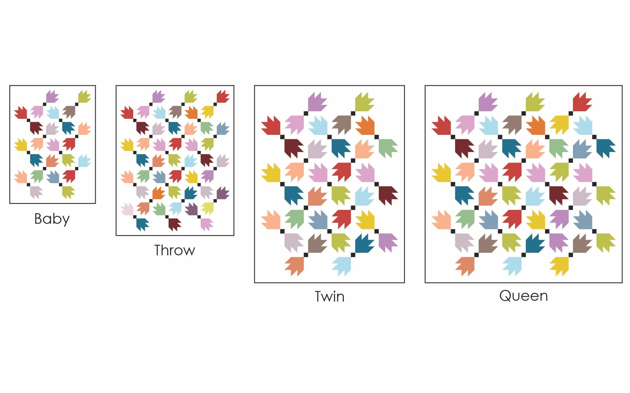 Fat Quarter Quilt Pattern - Digital Pdf - Downloadable - Tea Leaves ...