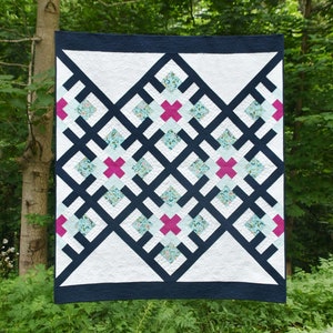 Lattice Vines - digital quilt pattern - a modern pattern - lap / throw size