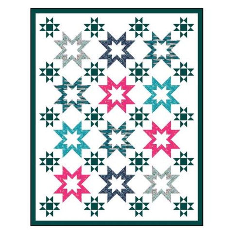 Supernova Digital Pdf Quilt Pattern - Star Quilt Pattern for Fat ...