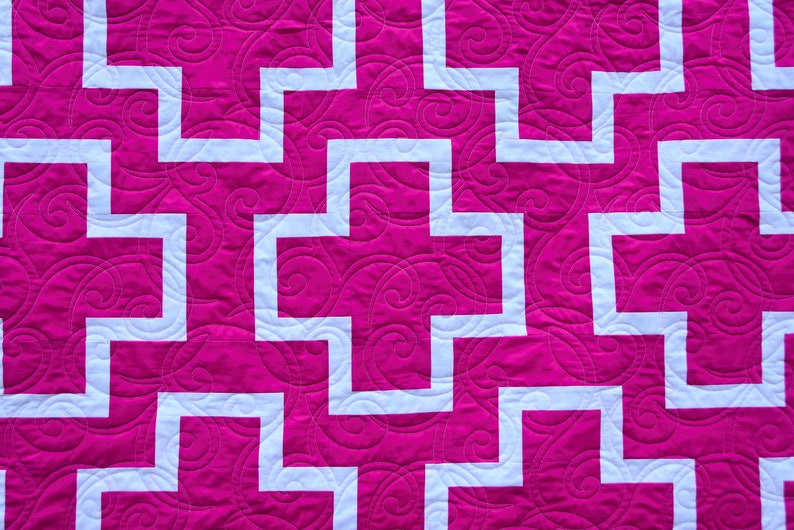 Chalk digital quilt pattern a modern plus sign quilt pattern lap / throw size image 3