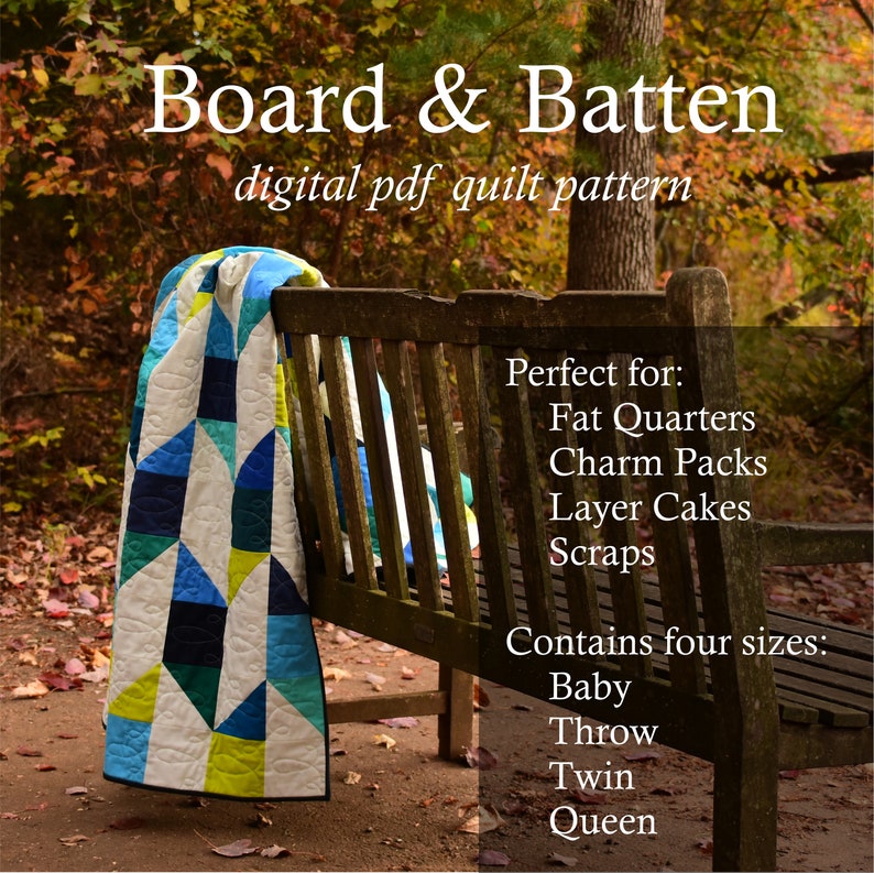 Board and Batten Quilt Pattern - Digital Pdf - Pre-cut Friendly, Charm ...