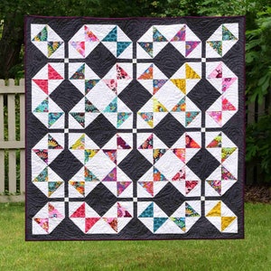 Willow Lily Quilt Pattern - Digital pdf - Pre-Cut Friendly Pattern for Charm Pack - Lap, Throw, and Twin Sizes