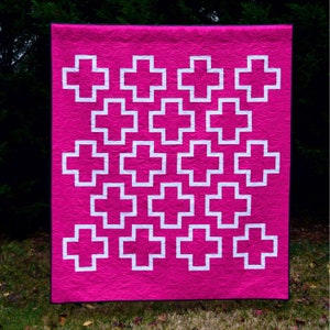 Chalk digital quilt pattern a modern plus sign quilt pattern lap / throw size image 6