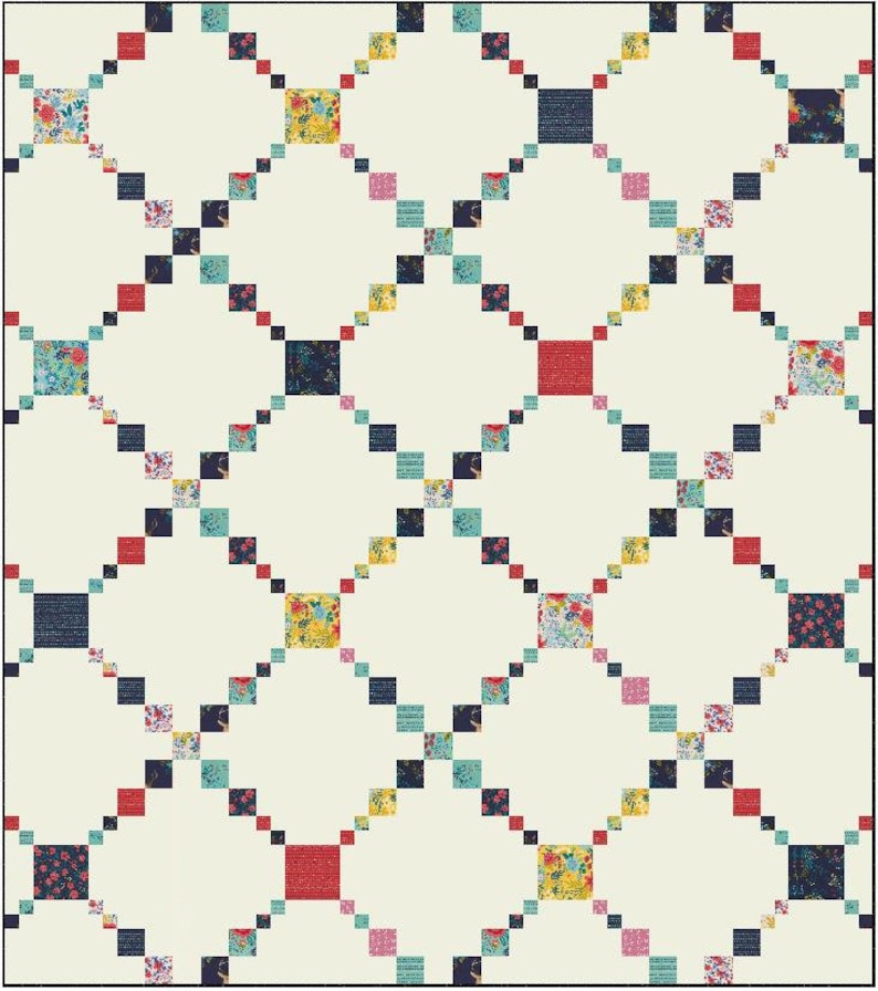 Irish Puzzle, digital quilt pattern in baby, lap, twin sizes. Charm pack and scrap friendly design. image 9