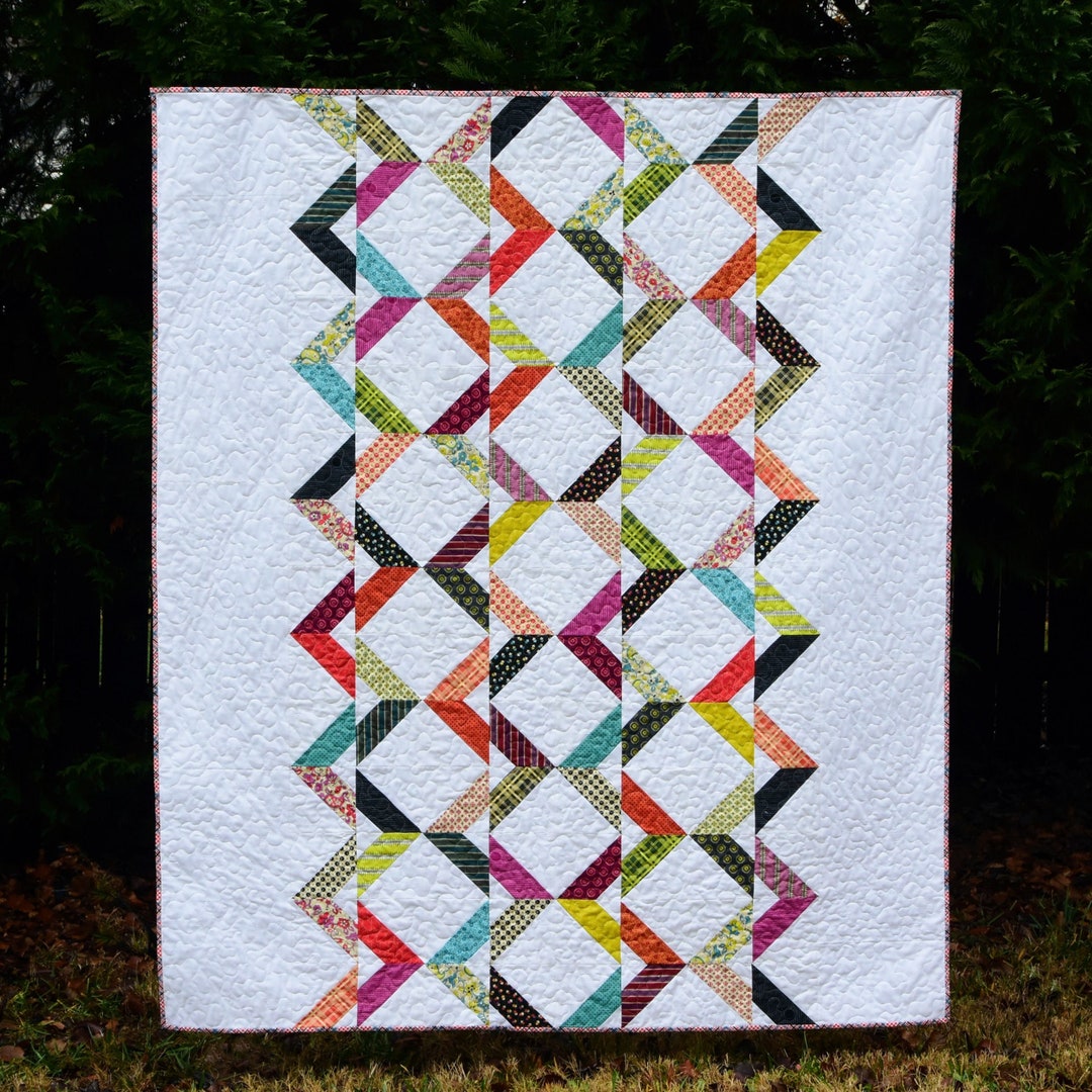 Arrow Point Path Digital Quilt Pattern Modern Pattern Fat Quarter