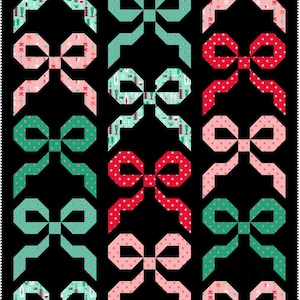 Festive Bows Digital pdf Quilt Pattern Charm Pack and Fat Quarter Quilt Pattern, Throw Size Quilt, Holiday and Christmas Quilt Pattern image 7