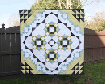 Meadow Mystery Quilt - a Digital pdf Quilt Pattern - a Modern Mystery Quilt in a Lap Size