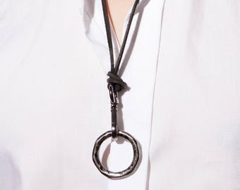 O Ring Mens Necklace, Bdsm Pendant Necklaces For Men, Gift For Boyfriend, Berghain, Biker Necklace, O-RING