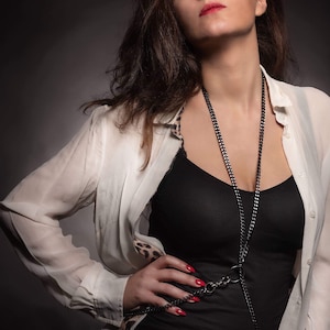Body Chain Jewelry, Body Necklace, Chunky Chain Belt, Statement Chain Harness, Gothic Punk Body Jewelry, LUX