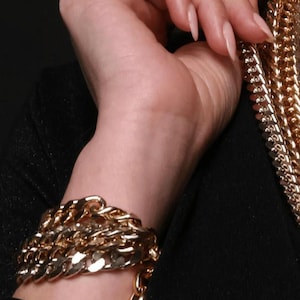 Statement Multi Chain Bracelet, Elegant Layered Bracelet, Multistrand Party Bracelet, LATE NIGHT Bracelet