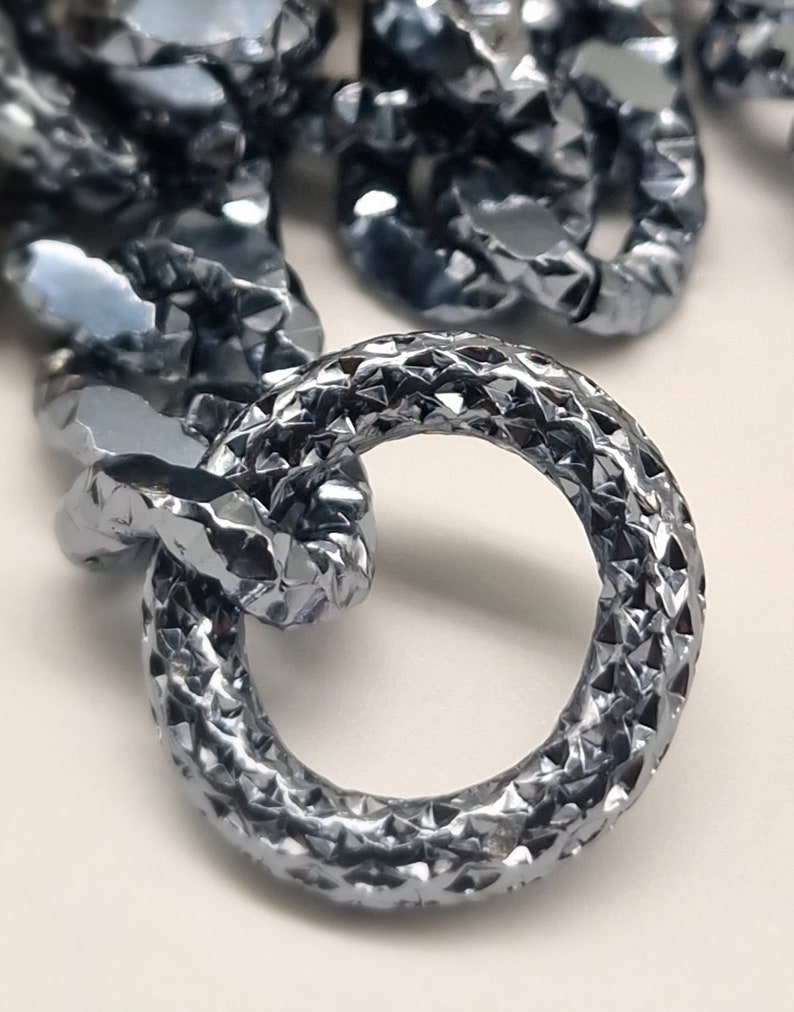 Glitter Body Chain in Silver Blue, Deep V Body Necklace, Statement