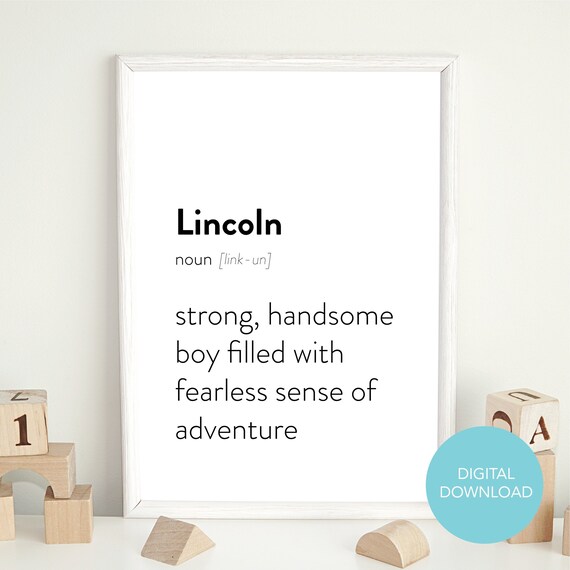 Custom Name Definition Wall Art Personalized Name Meaning Etsy