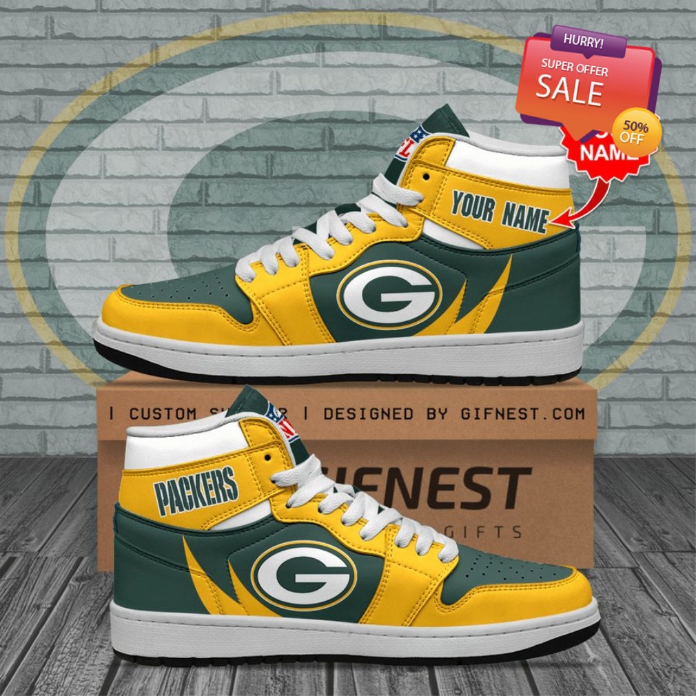 NFL Green Bay Packers Custom Name Air Jordan 13 Shoes V7