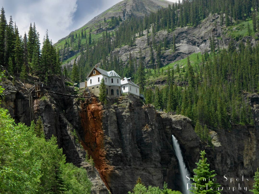 Bridal Veil Falls Power Plant y Waterfall Telluride, Colorado Fine Art Photograph Etsy España