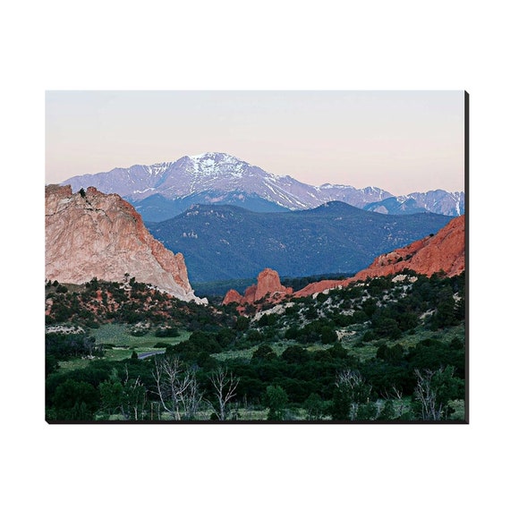 PIKES PEAK COLORADO ROCKY MOUNTAINS LANDSCAPE PAINTING ART REAL CANVAS PRINT