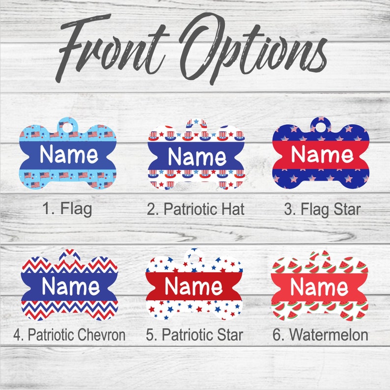 personalized dog tag 4th of July dog tag Patriotic Pet Id Tag dog bone shaped tag fourth of July dog tag Flag Pet ID Tag