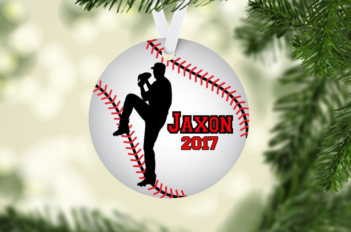 Baseball Ornament Baseball Pitcher Ornament Baseball Etsy