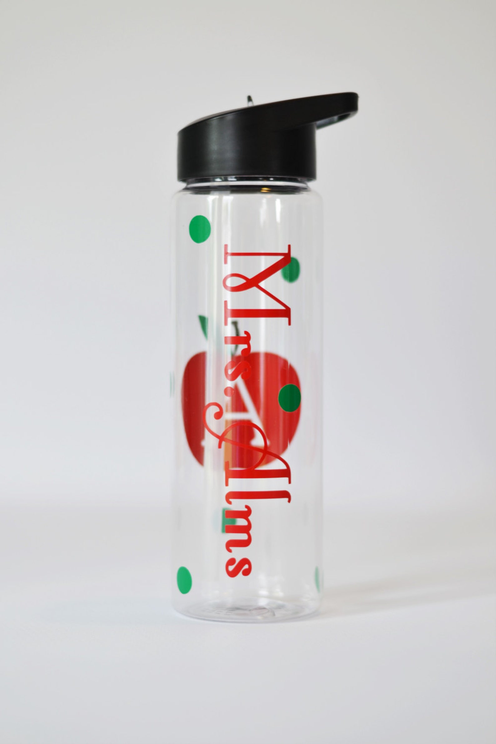 Teacher Gift Personalized Water Bottle Apple Initial With Etsy