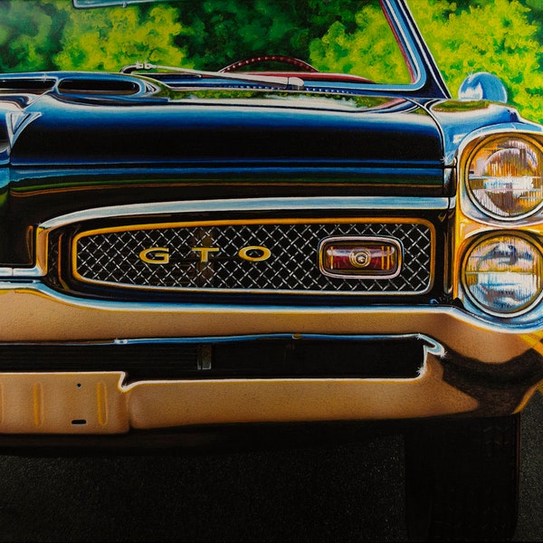 goAt - art prints of an original eightangrybears painting (Pontiac GTO convertible)