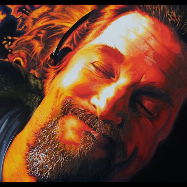 dudE - art prints from an original eightangrybears painting (Jeff Bridges from The Big Lebowski)