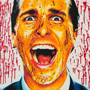 batemAn art prints from an original eightangrybears painting Christian Bale from American Psycho image 1