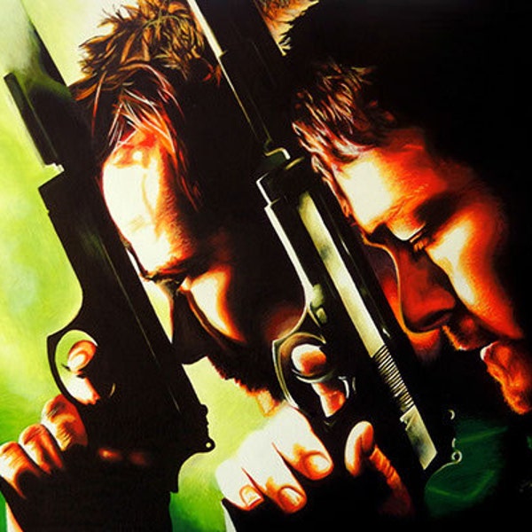 sAints - original paint marker painting - actors Norman Reedus and Sean Patrick Flannery from Boondock Saints