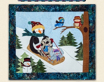 HBH 124  Slip Sled'n Away Quilt Wallhanging