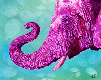 Elephant Cyril. Candy Colored Edition Art Print