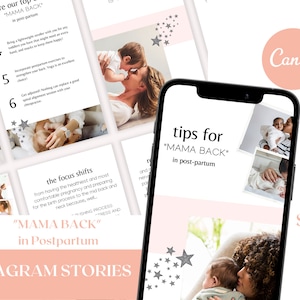Tips for "Mama Back" in Postpartum - Chiropractic Instagram Story Graphics