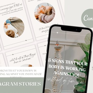 15 Signs Your Body is Working Against You Instead of For You - Chiropractic Instagram Story Graphics