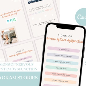 Signs of Nervous System Dysfunction - Chiropractic Instagram Story Graphics