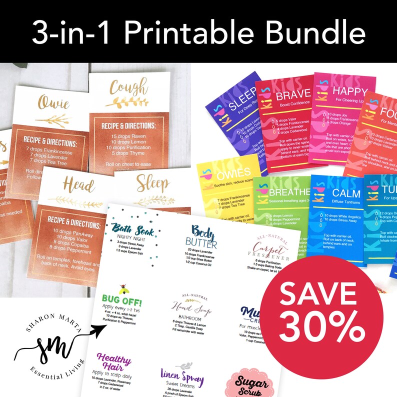 Roller Bottle Labels Printable Bundle Customizable Labels Etsy