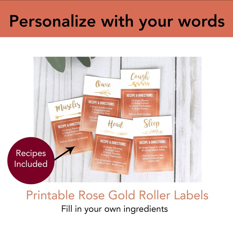 Roller Bottle Labels Printable Bundle Customizable Labels Etsy