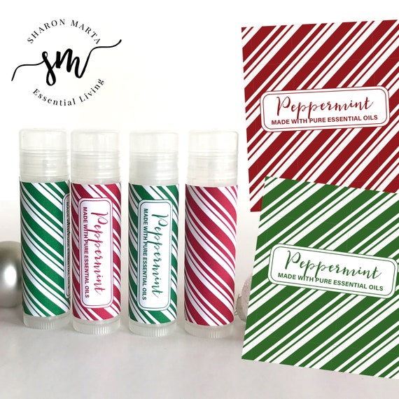 personalize printable lip balm labels peppermint essential