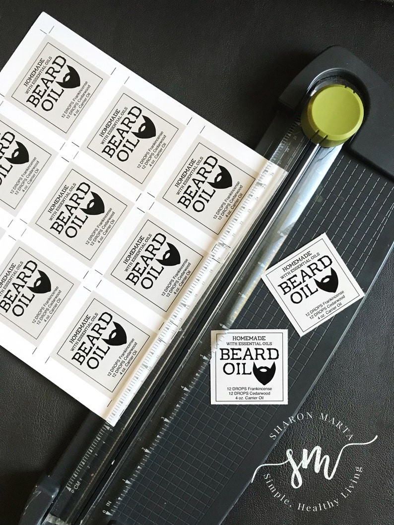 printable label beard oil label customizable sticker etsy