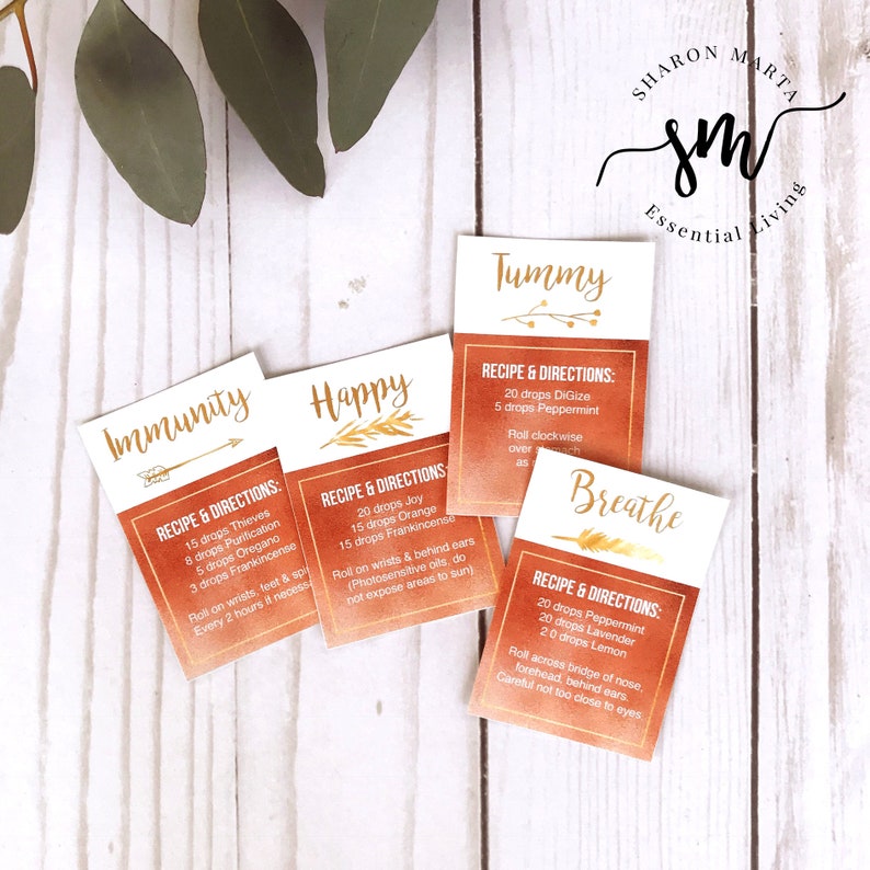 Essential Oil Roller Bottle Labels Fits 10ml 9 Labels Etsy