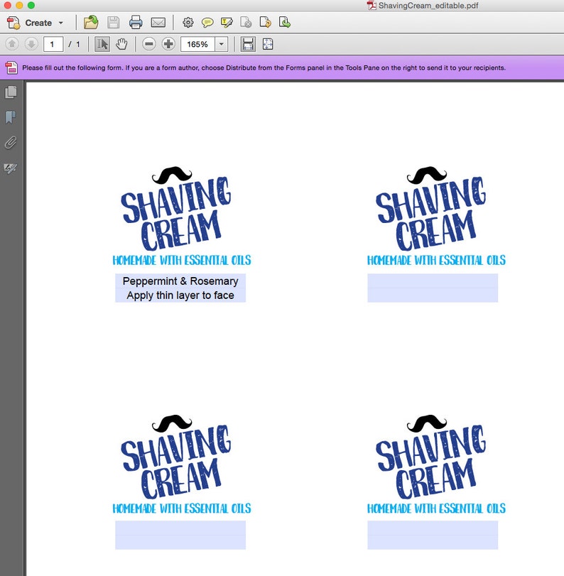 Edit Yourself Shaving Cream 2 Round Printable Labels Etsy