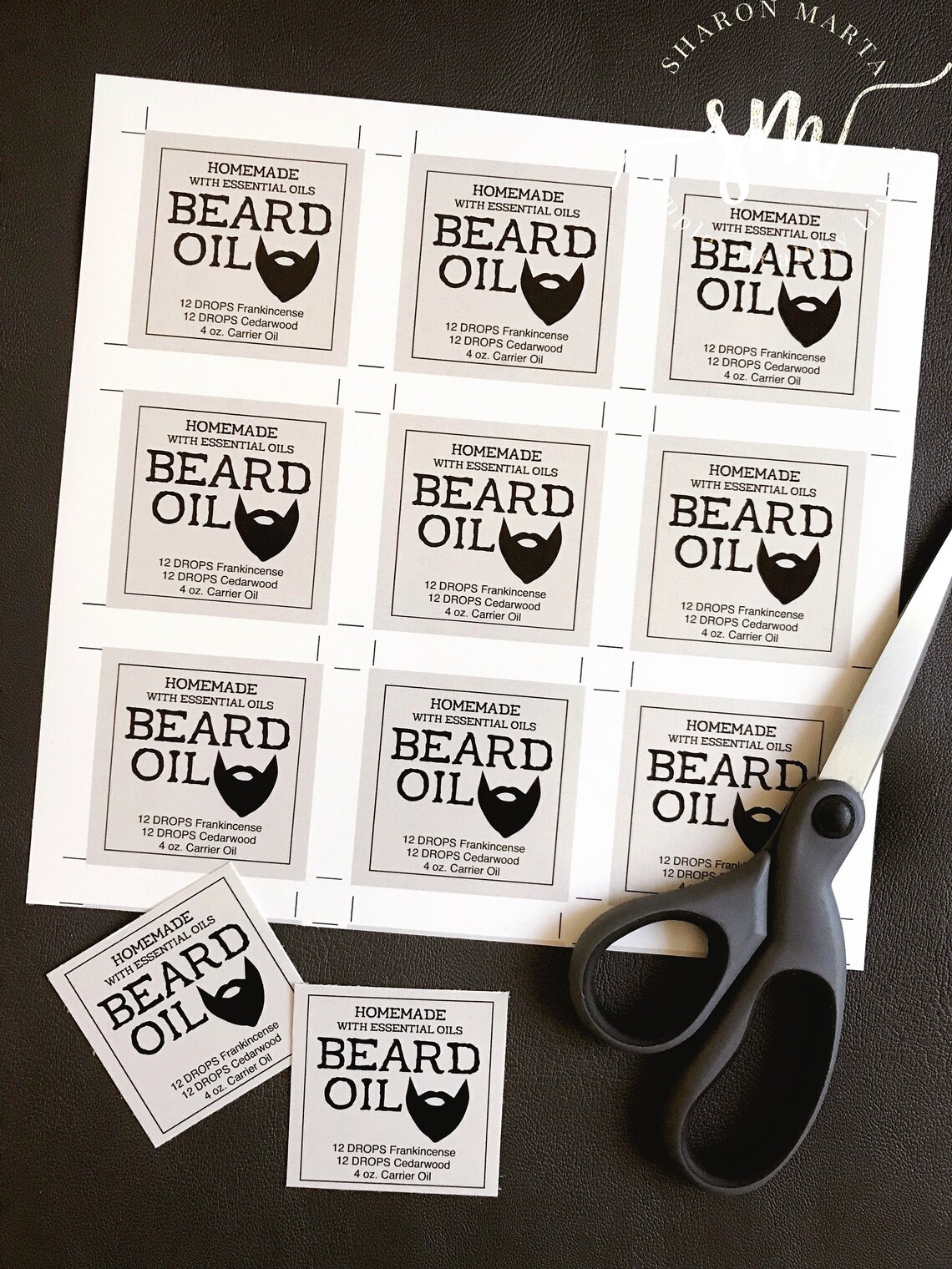 Printable Label Beard Oil label Customizable sticker Etsy