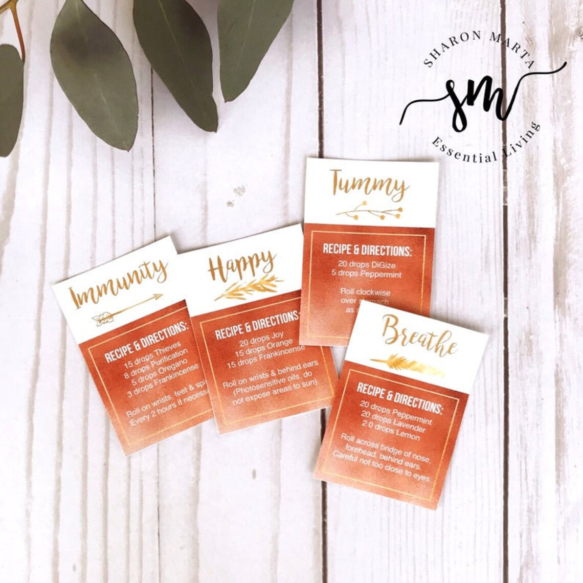 Roller Bottle Labels for Essential Oils Canva Template Etsy