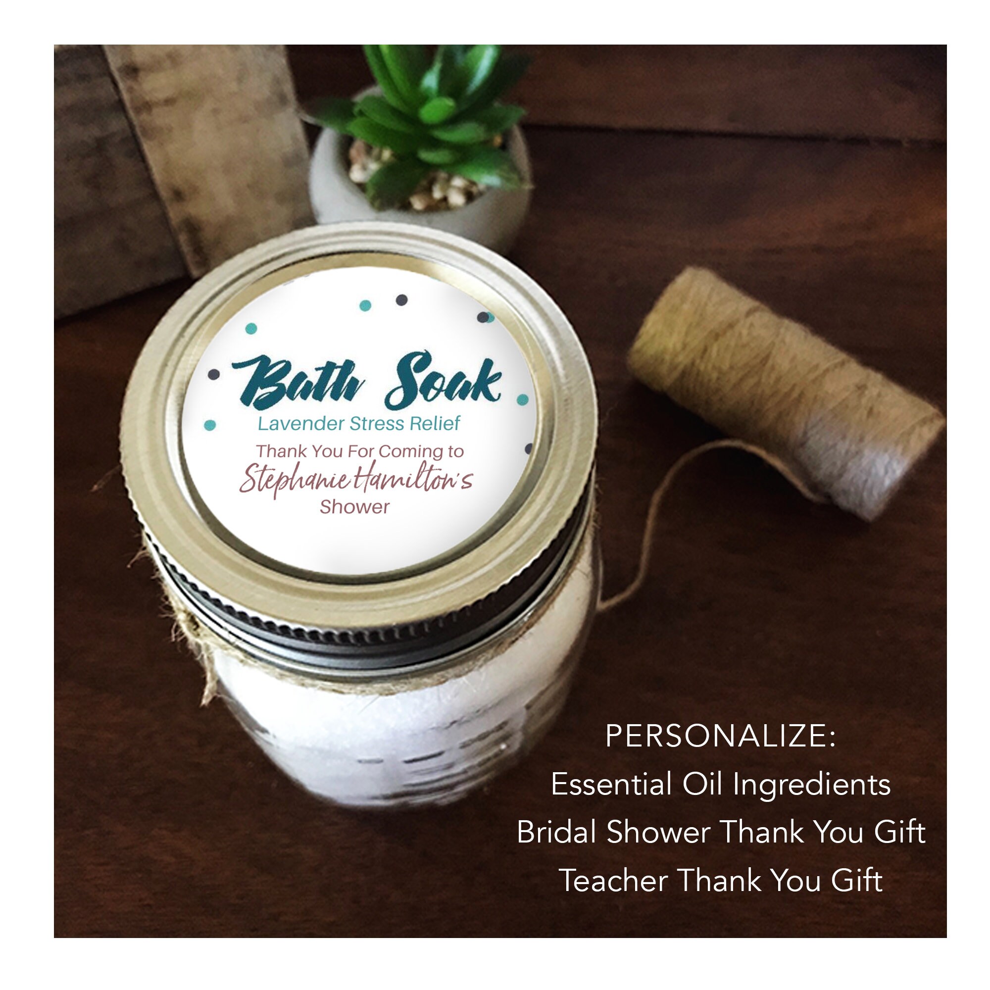 Printable Custom Bath Salt labels 2 round Canva Etsy