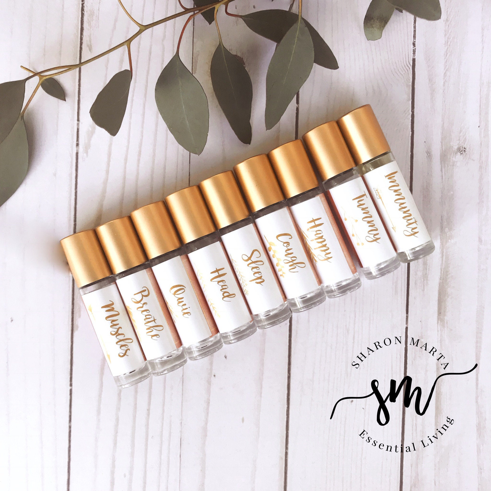 Essential Oil Roller Bottle Labels fits 10ml 9 labels Etsy