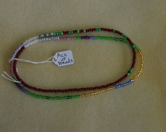 Tarot Card Necklaces for The Aces: Wands, Cups, Swords, and Pentacles and the Nine of Pentacles