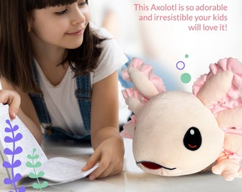 Axolotl plush - Axolotl stuffed animal - axolotl kids - axolotl gift - large 2 foot axolotl stuffed animal - axolotl toy - axolotl gift