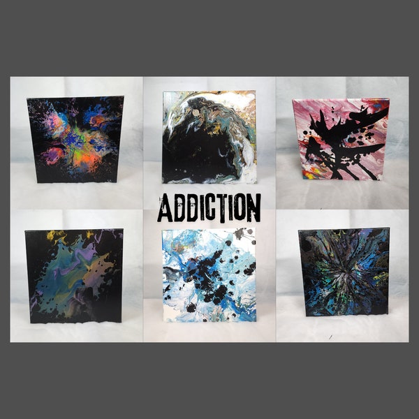 Addiction Wall Art - Fluid Art Paintings - 12x12